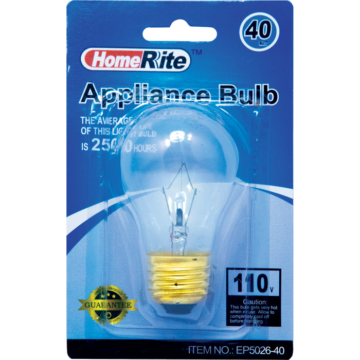 HomeRite 40 Watt Appliance Light Bulb