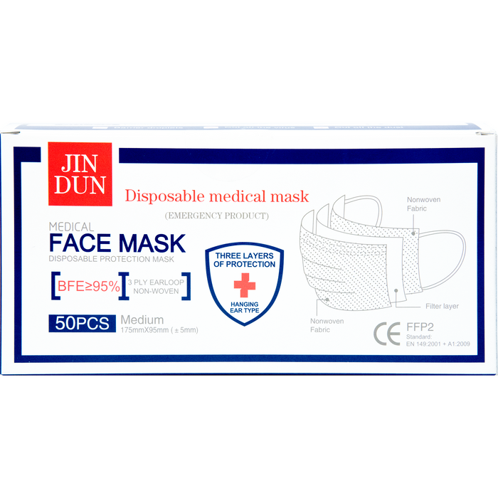 Jin Dun 3-Ply Medical Disposable Face Mask - 50ct