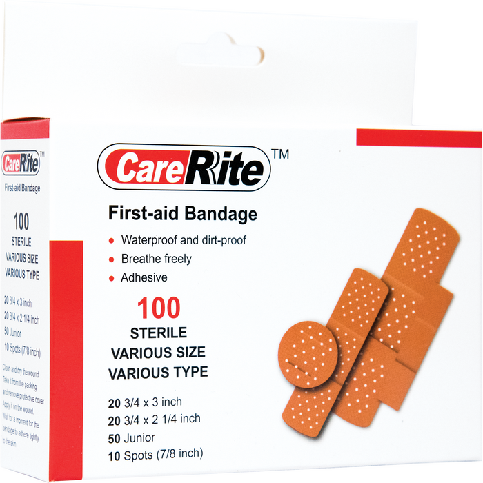CareRite First Aid Bandages - 100ct