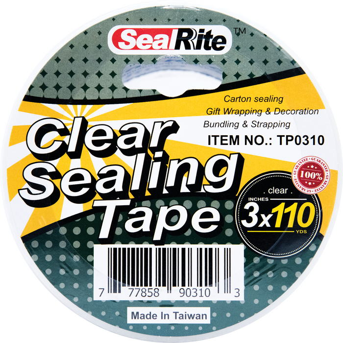SealRite Clear Sealing Tape 3" x 110 Yards - Clear