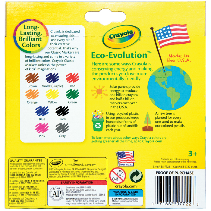 Crayola Markers - Broad Line - Pack of 10