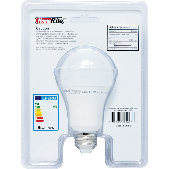 HomeRite 60 Watt Soft White Dimmable LED Light Bulb