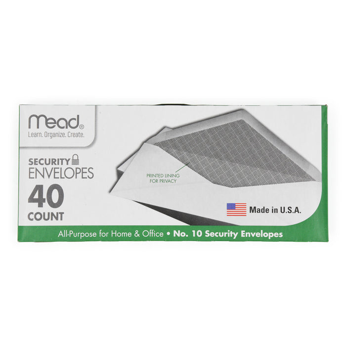 Mead Security Envelopes - White - 40ct