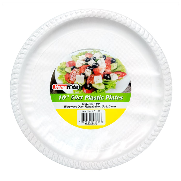 HomeRite 10” Round Plastic Plates