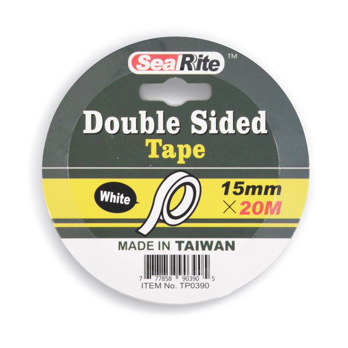 SealRite Double Sided Tape 15mm x 20m - White